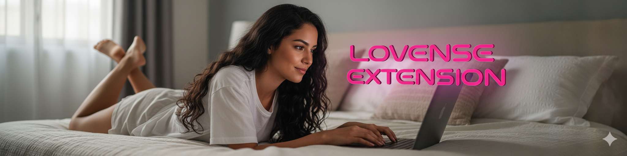 Pantalla de portátil con Lovense Extension activa y juguete Lovense conectado encima de la mesa