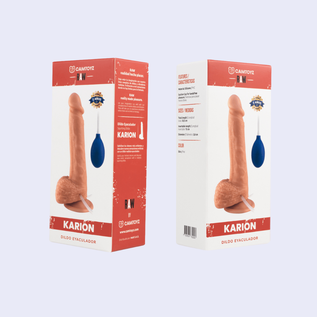 Consolador Realista Eyaculador Karion 21.5 cm - La Pepa
