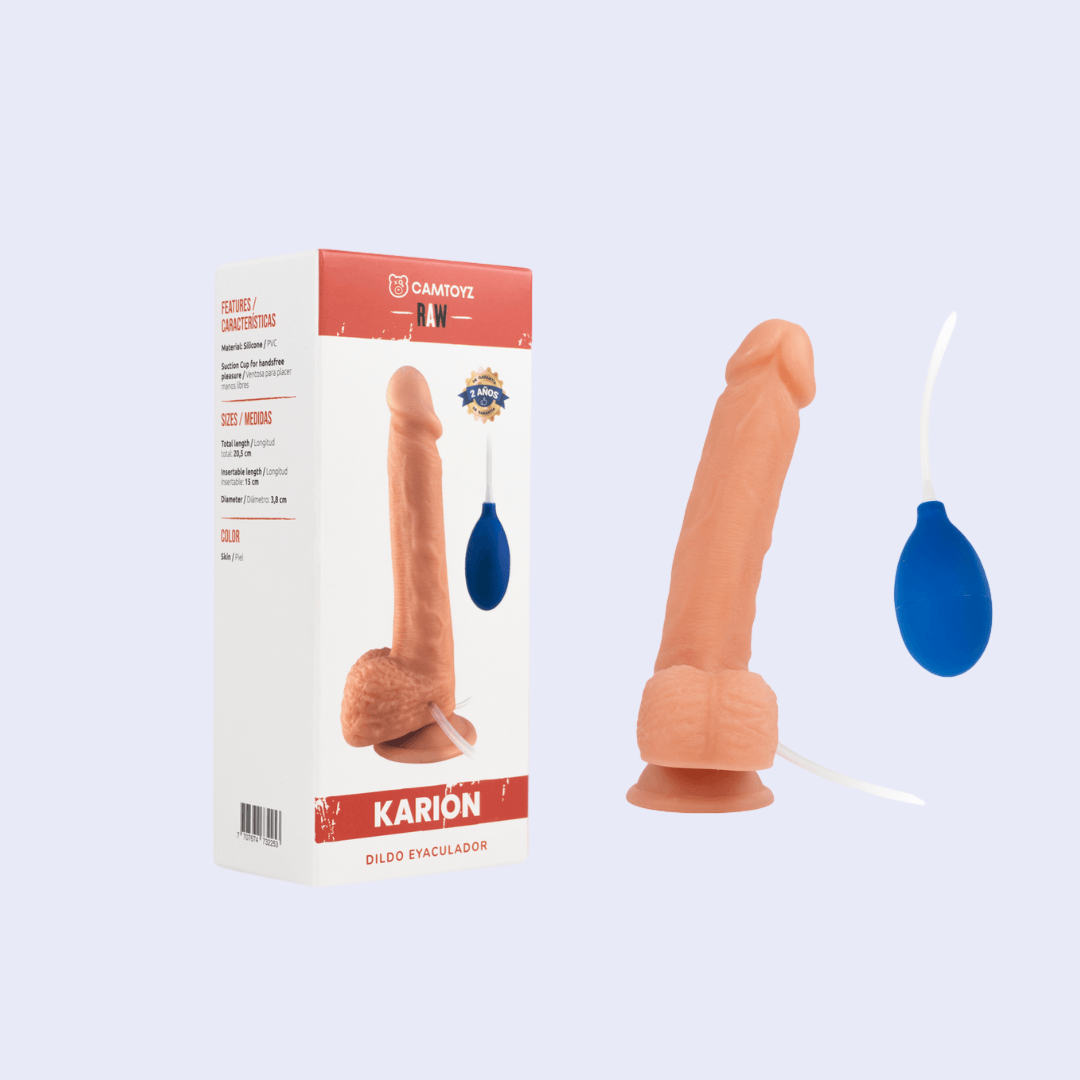 Consolador Realista Eyaculador Karion 21.5 cm - La Pepa