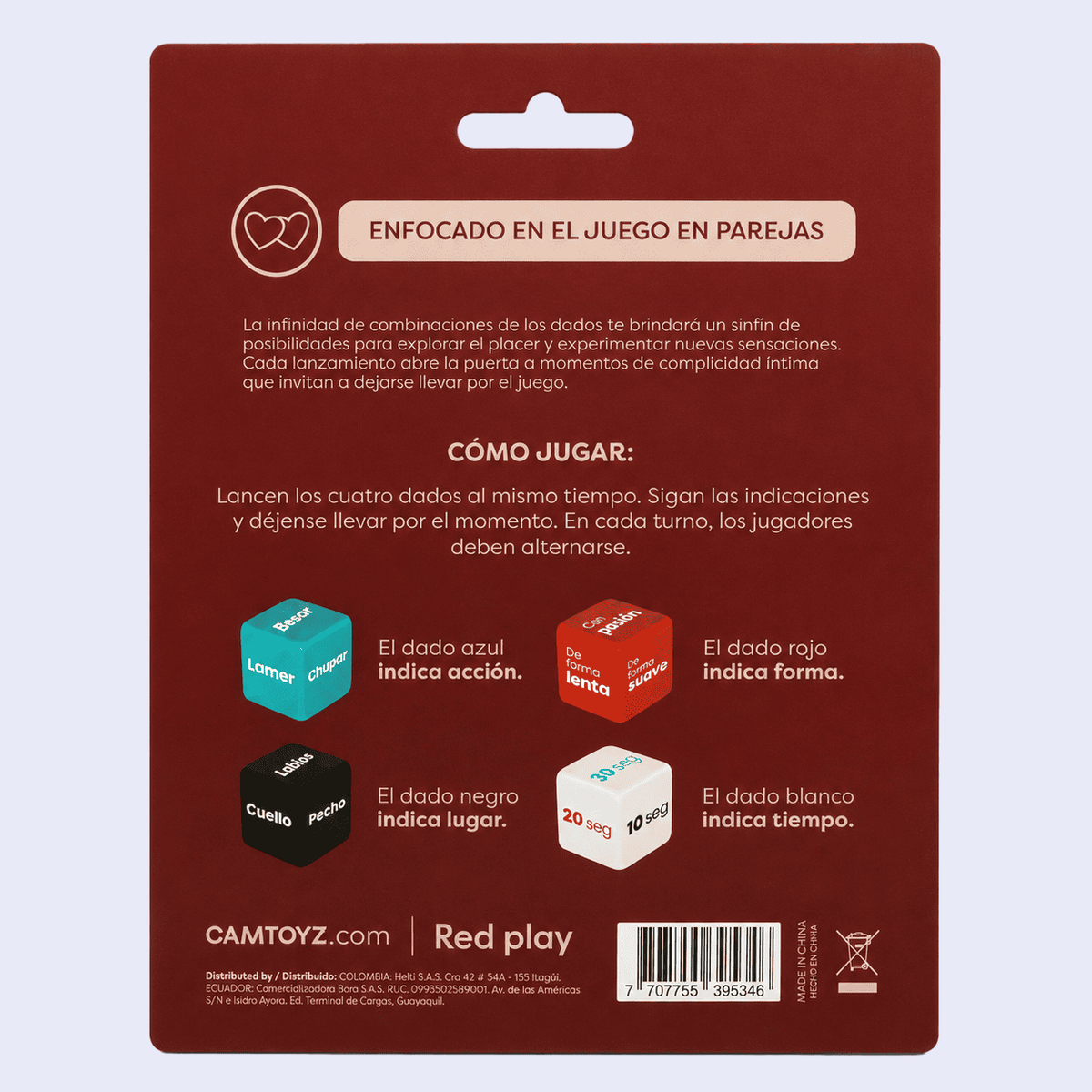 Dados Juego Erótico para Parejas x4 Camtoyz