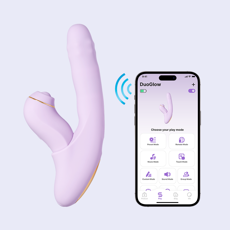 Svakom DuoGlow Vibrador de Empuje con Perlas Giratorias y Estimulador Pulsante
