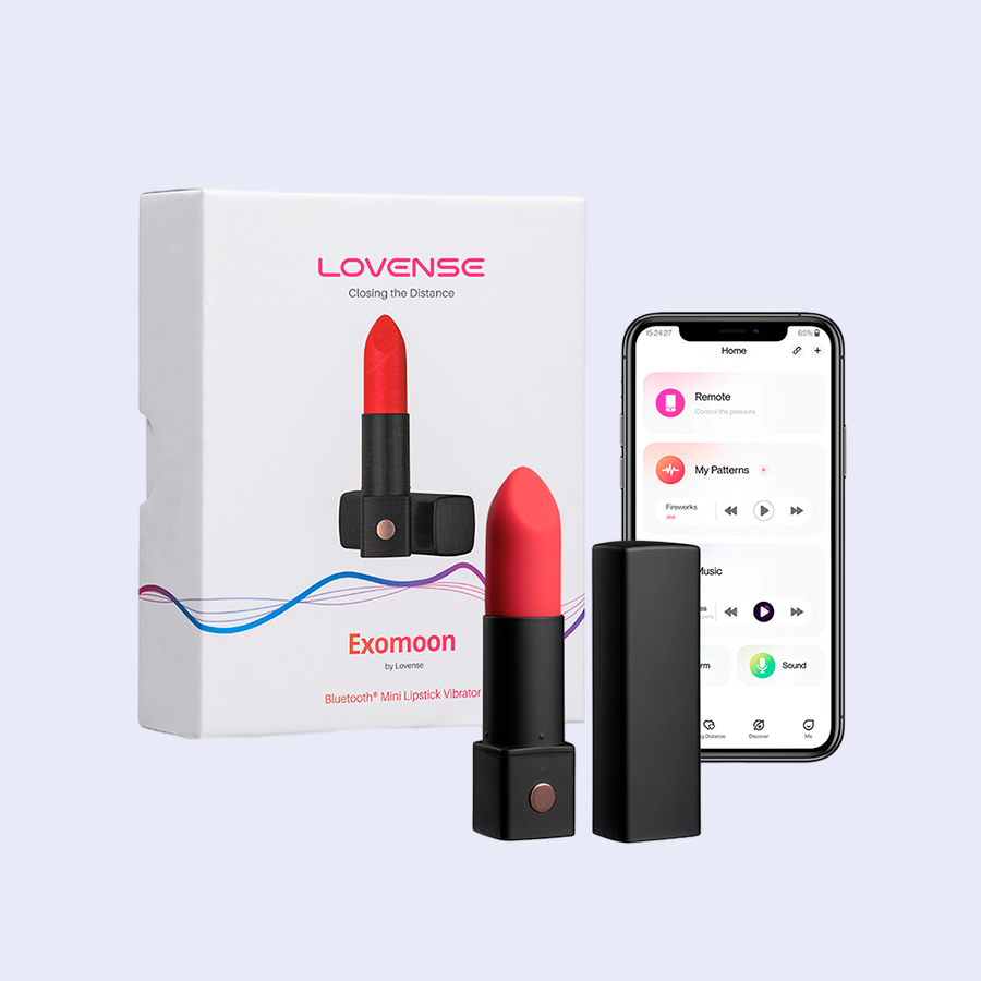Lovense Exomoon - Mini vibrador bala en forma de labial Bluetooth
