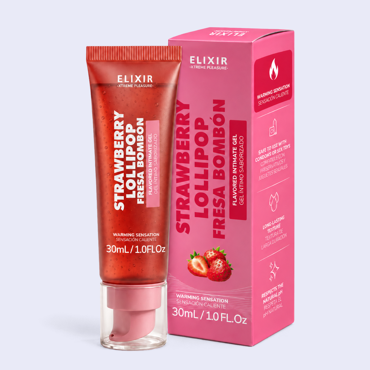 Lubricante Saborizado Fresa Bombón Elixir 30 ml