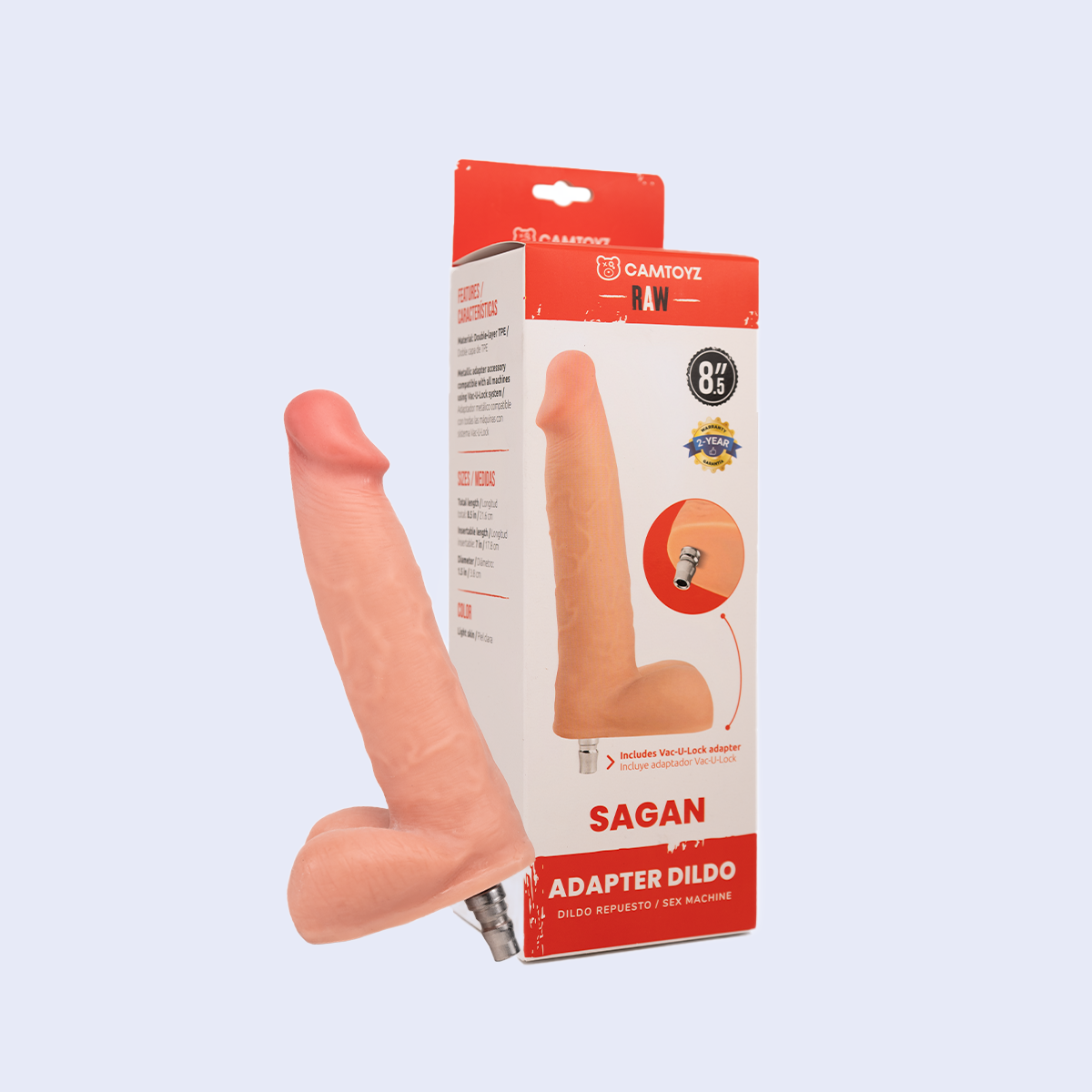 Consolador Ultrarealista Sagan con Adaptador Sex Machine Lovense