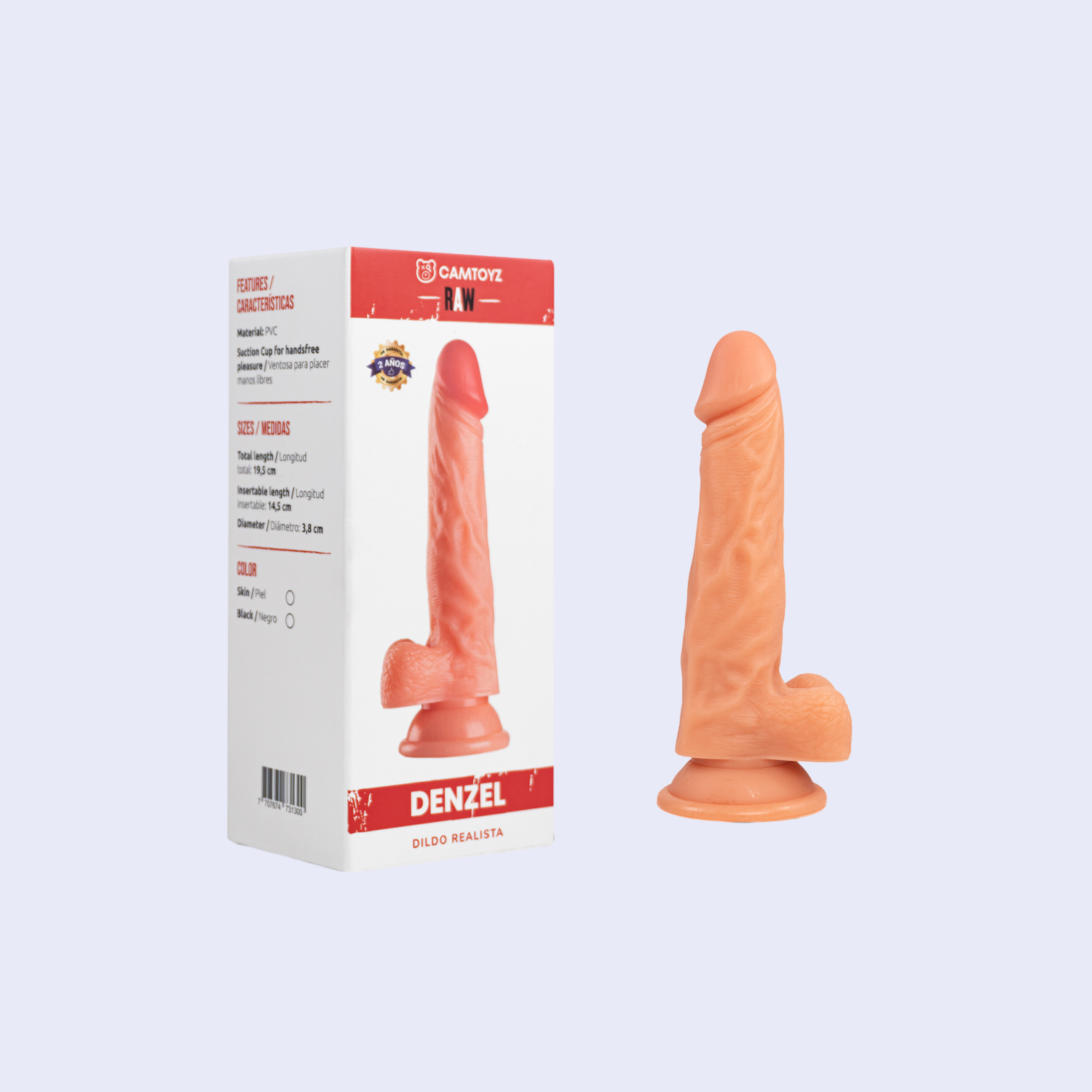 Denzel Dildo Ultrarealista con Adaptador Camtoyz