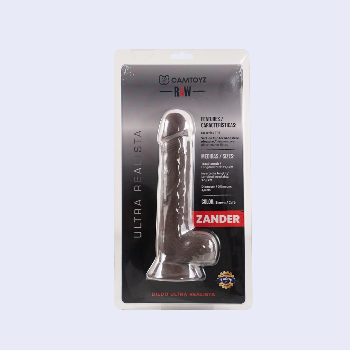 Dildo Ultra Realista Zander 21.5 cm con Ventosa Camtoyz