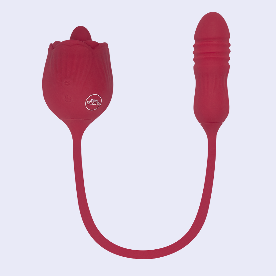 Sensual Dezire Rose Sex: Succionador en Forma de Rosa con Bala Thrusting