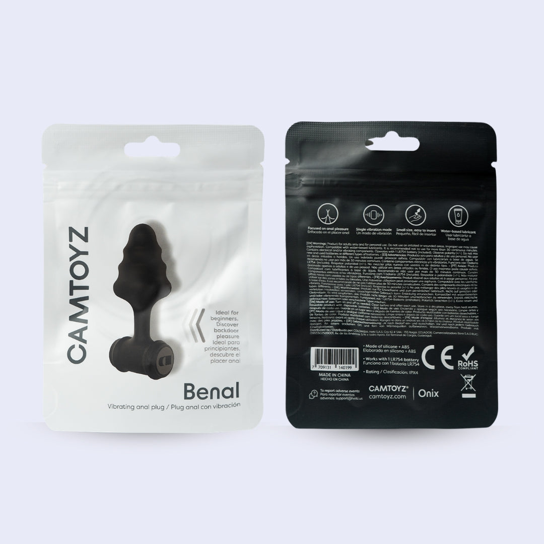 Plug Anal Vibrador Benal Camtoyz Onix para Principiantes