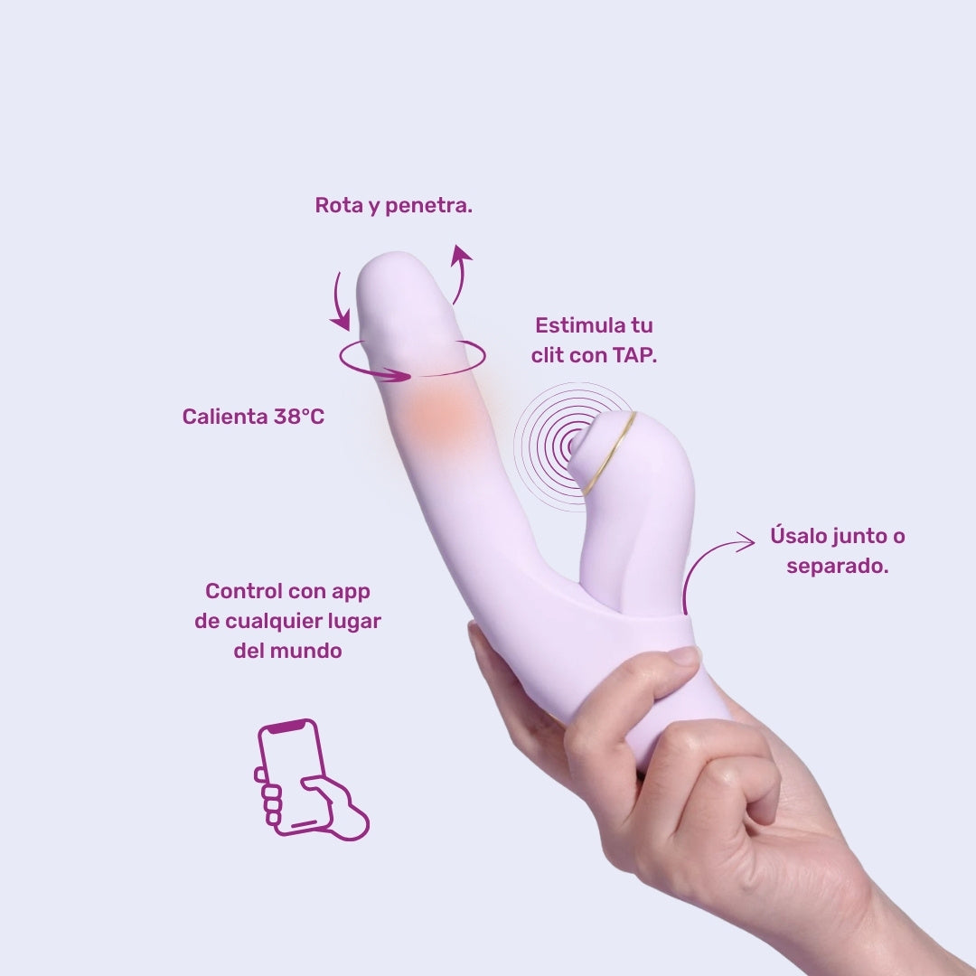 Svakom DuoGlow Vibrador de Empuje con Perlas Giratorias y Estimulador Pulsante