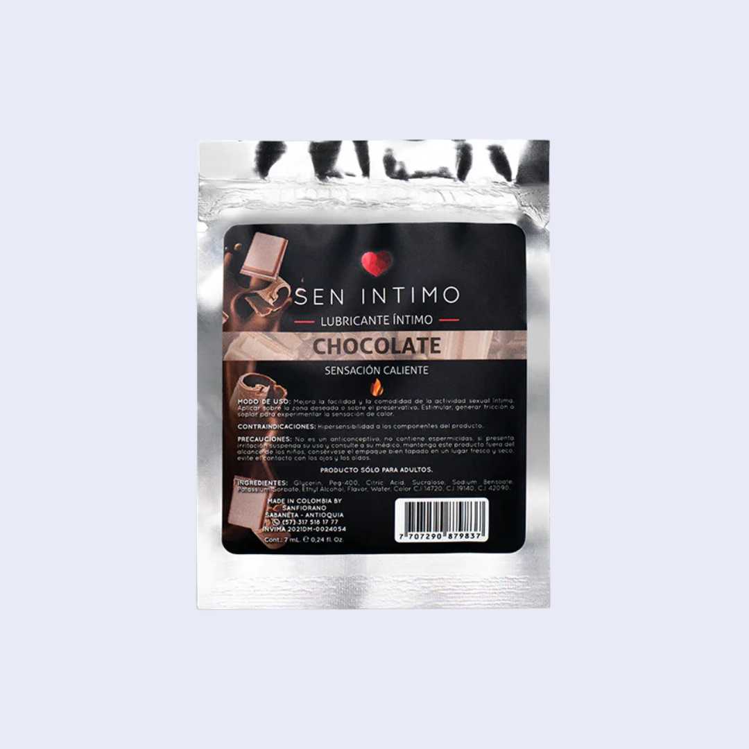Lubricante Íntimo Chocolate Sachet Sensación Caliente x 7 ml