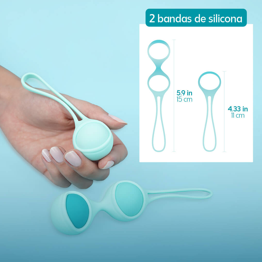 Uva Bolas Kegel | Kit de 3 bolas y 2 bandas de silicona