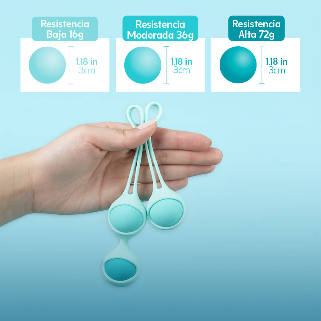 Uva Bolas Kegel | Kit de 3 bolas y 2 bandas de silicona