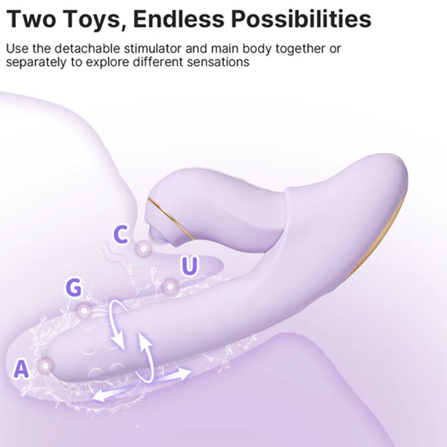 Svakom DuoGlow Vibrador de Empuje con Perlas Giratorias y Estimulador Pulsante