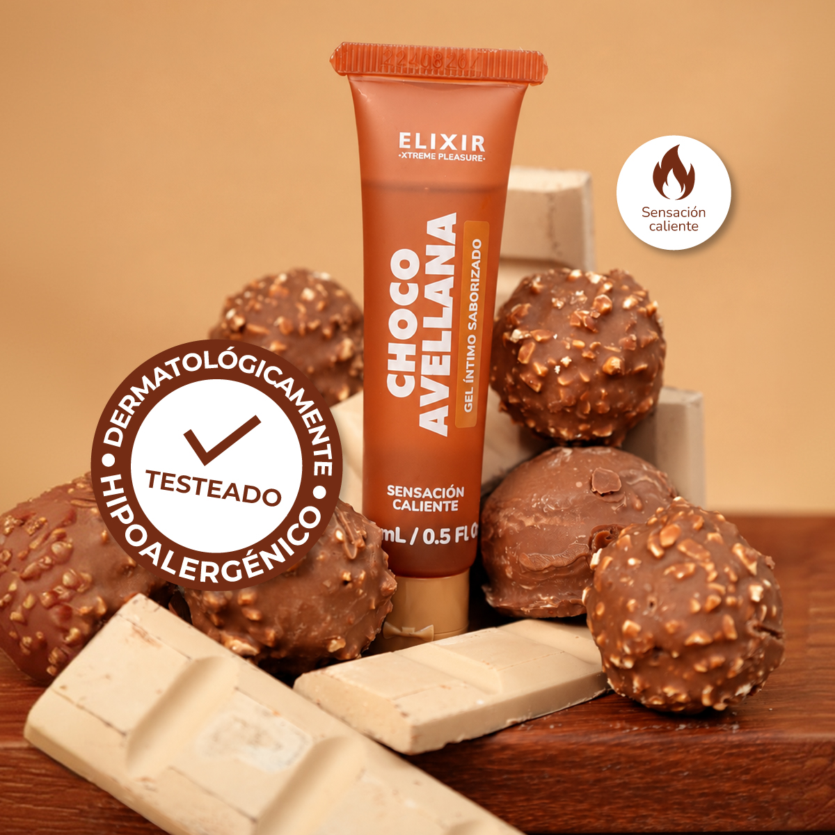 Lubricante Saborizado Choco Avellana Elixir 15 ml