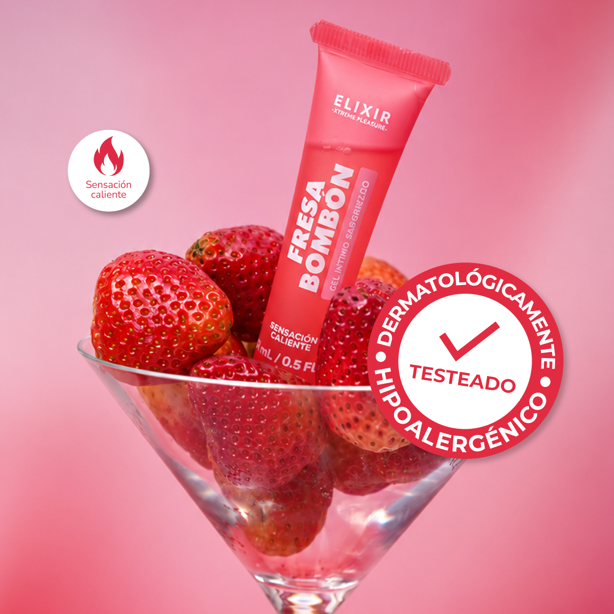 Lubricante Saborizado Fresa Bombón Elixir 15 ml