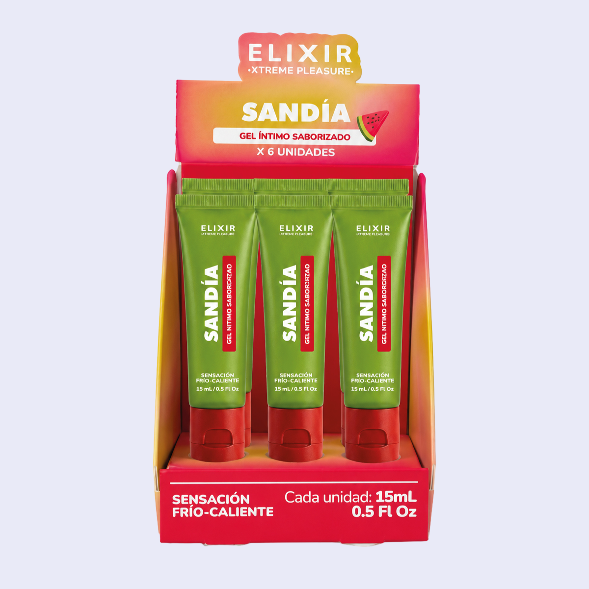 Lubricante Saborizado Sandía Elixir 15 ml exhibidor
