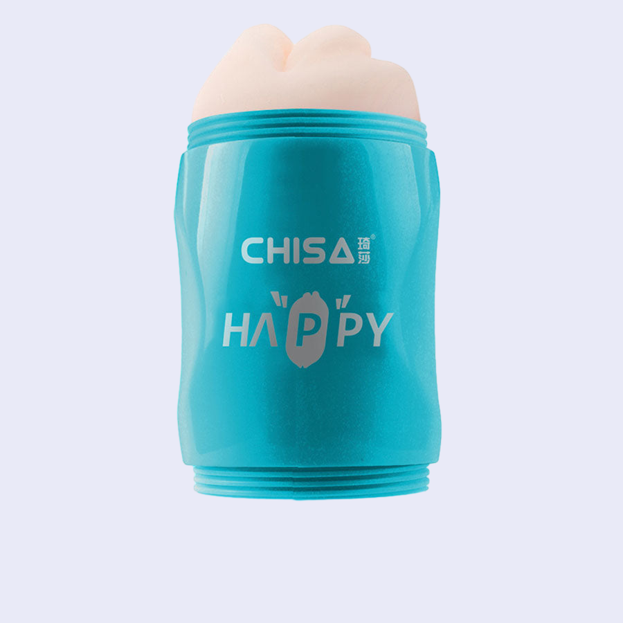 Masturbador Doble Heppy Blue con Bala Vibradora y Lubricante