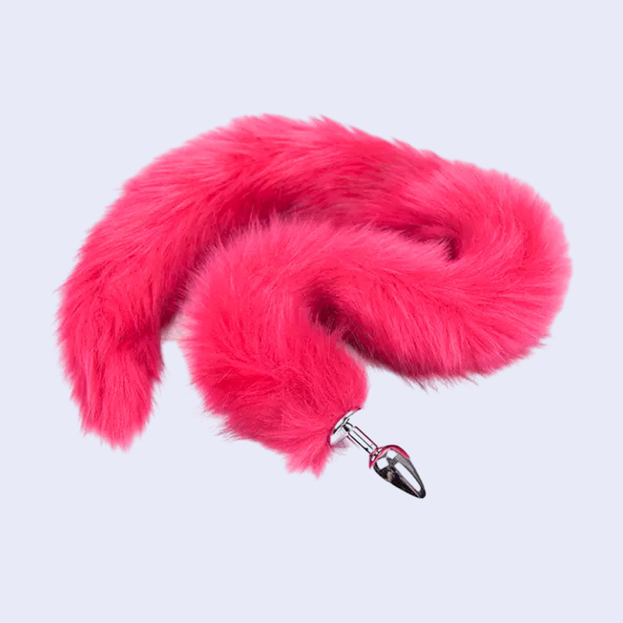 Funny Steel Plug Anal con Cola de Zorro Fox Long Fucsia
