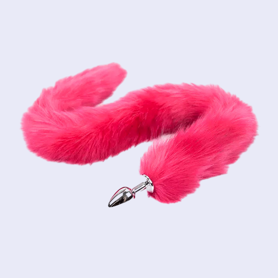 Funny Steel Plug Anal con Cola de Zorro Fox Long Fucsia