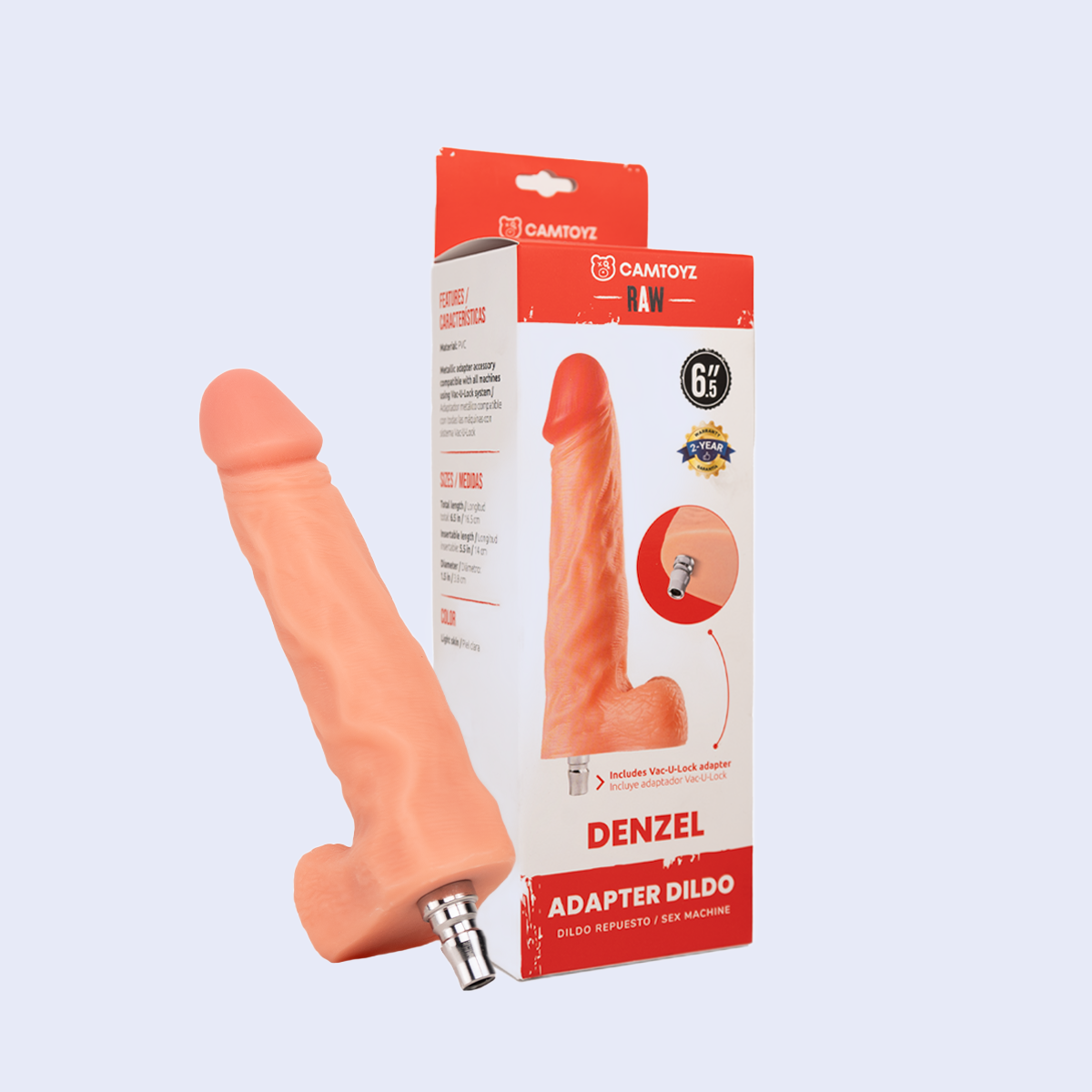 Denzel Dildo Ultrarealista con Adaptador Camtoyz