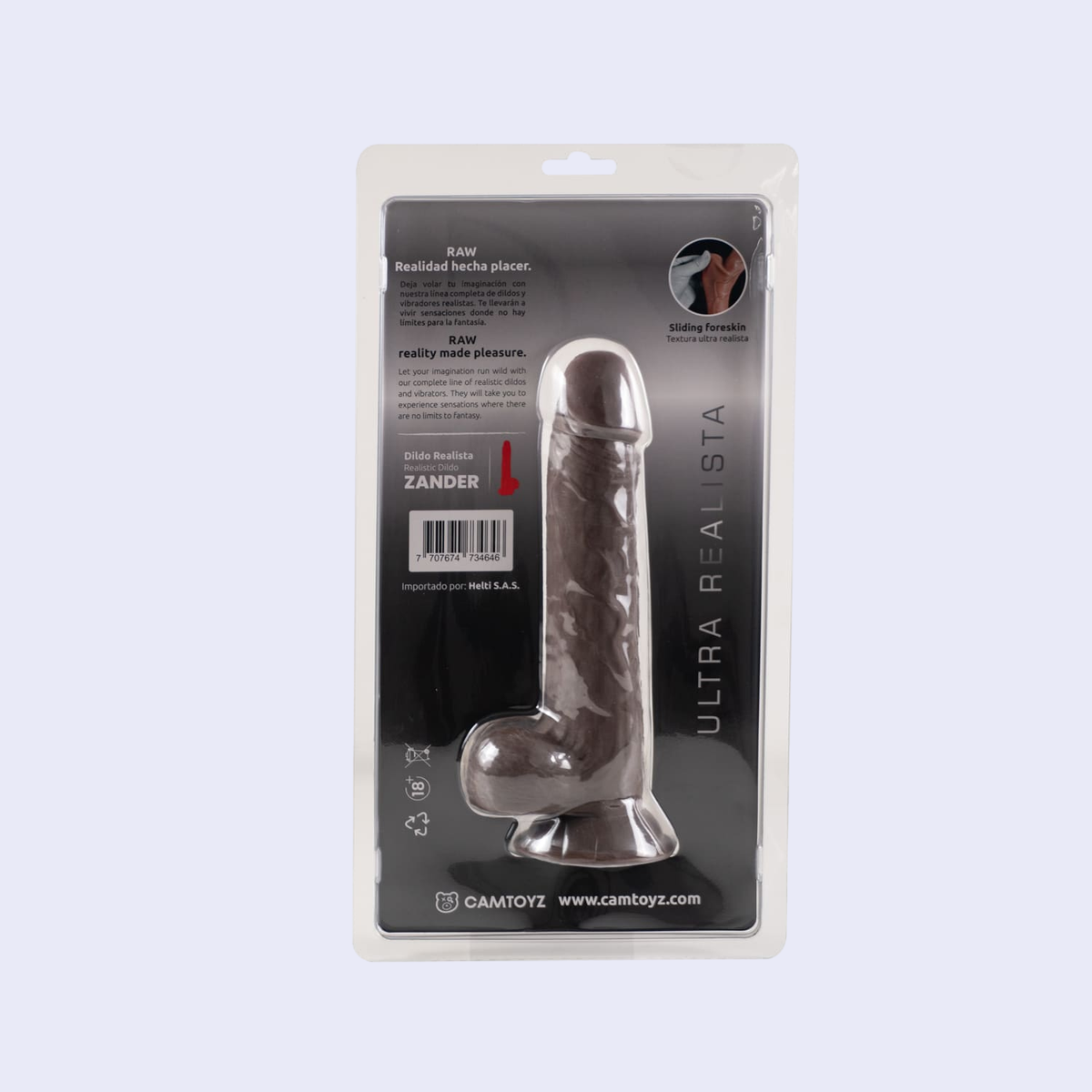 Dildo Ultra Realista Zander 21.5 cm con Ventosa Camtoyz