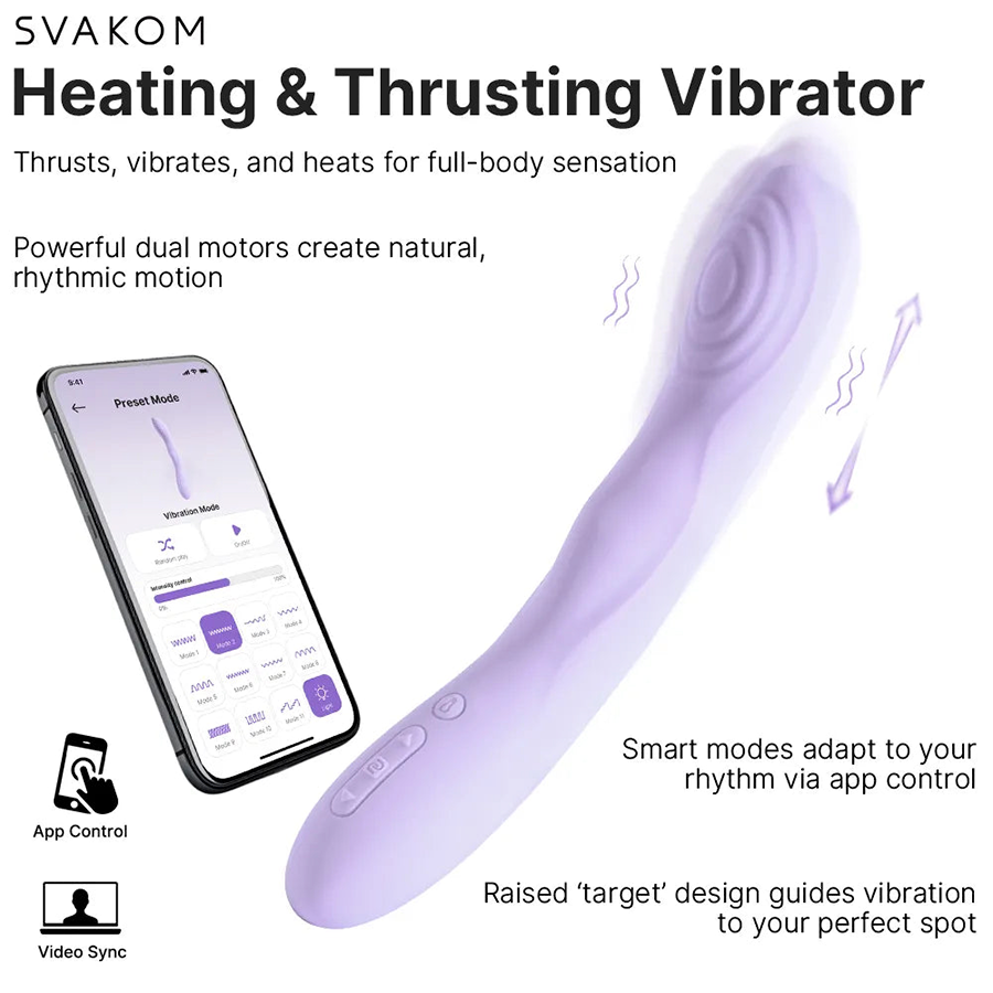 Svakom Selena Vibrador con Calentamiento y Empuje Controlado por App