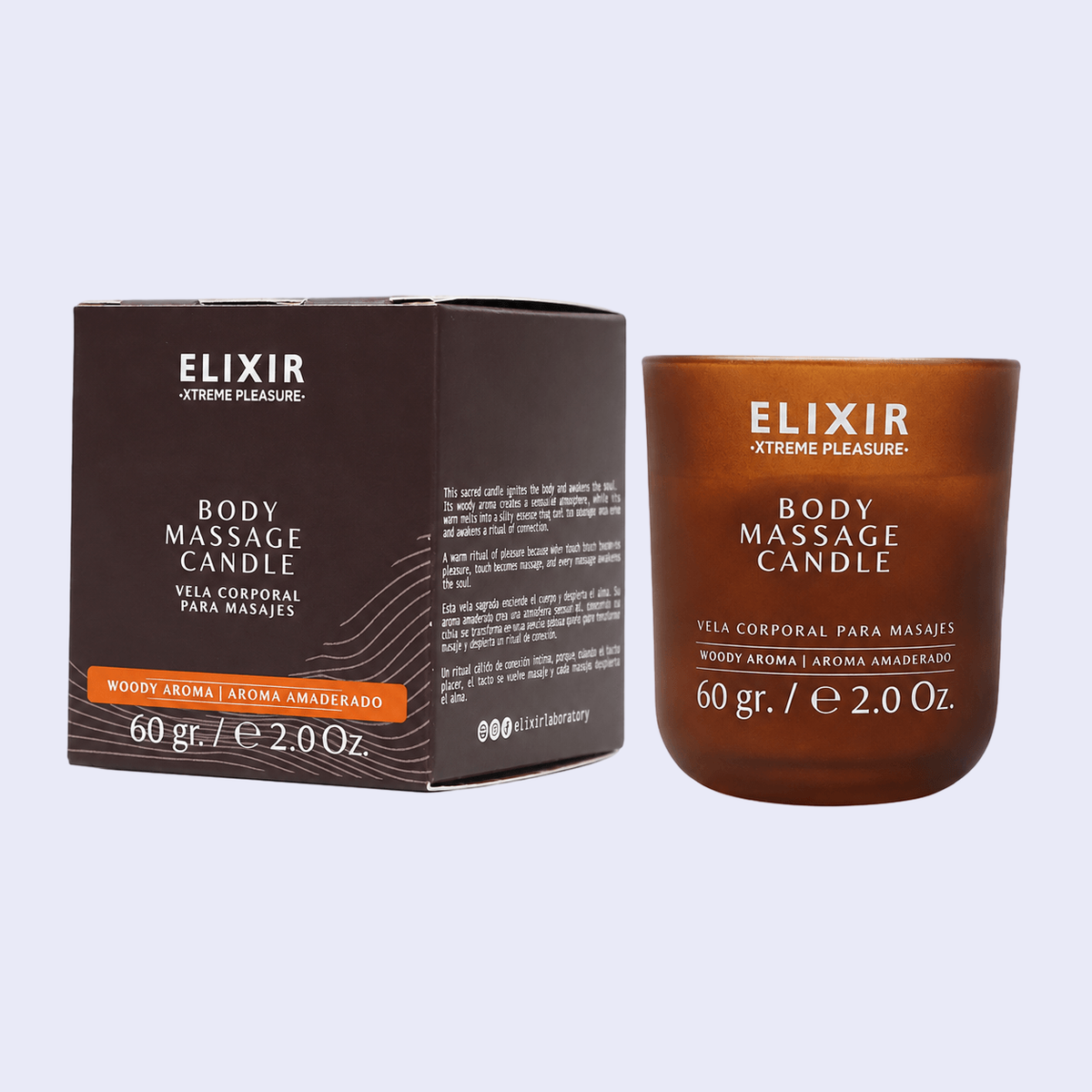 Vela Corporal para Masajes Elixir - Aroma Amaderado
