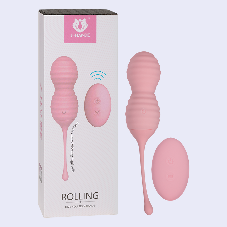 Shande Rolling Rose Vibrador Bolas Kegel Rosado con Control Remoto