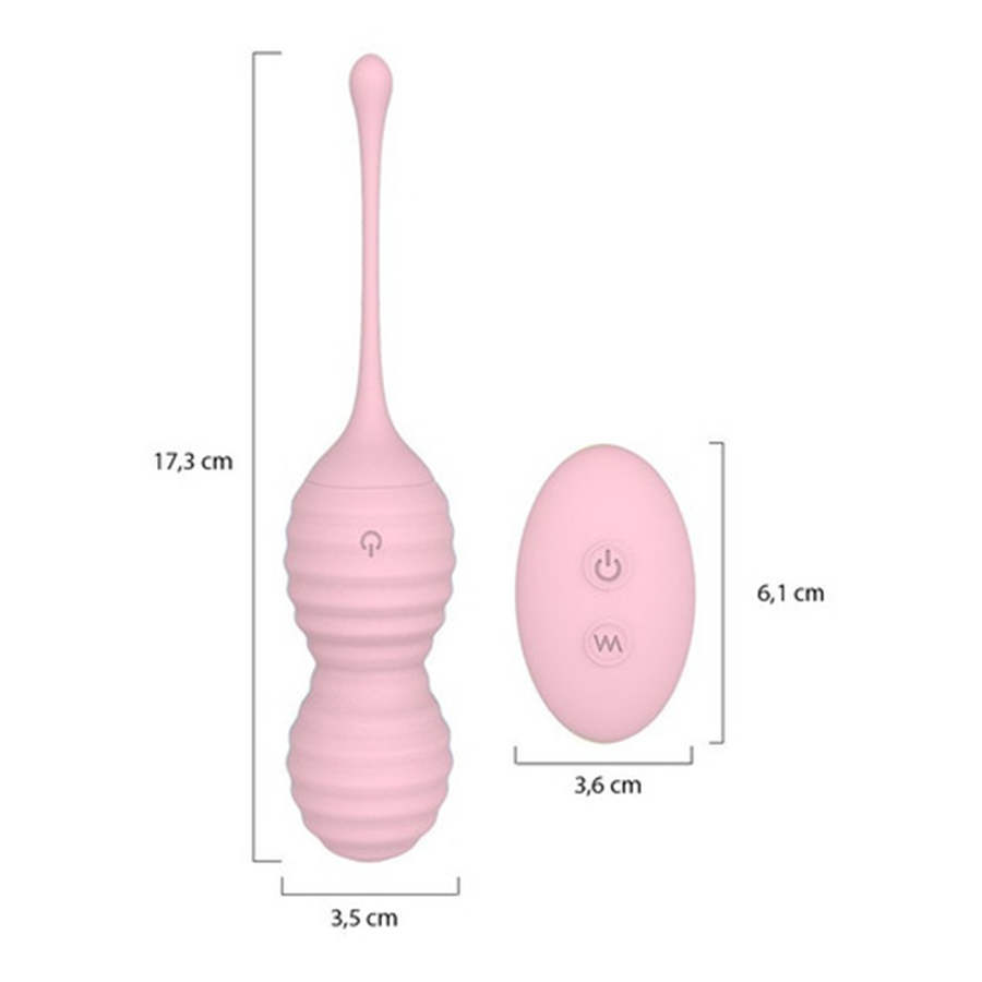 Shande Rolling Rose Vibrador Bolas Kegel Rosado con Control Remoto
