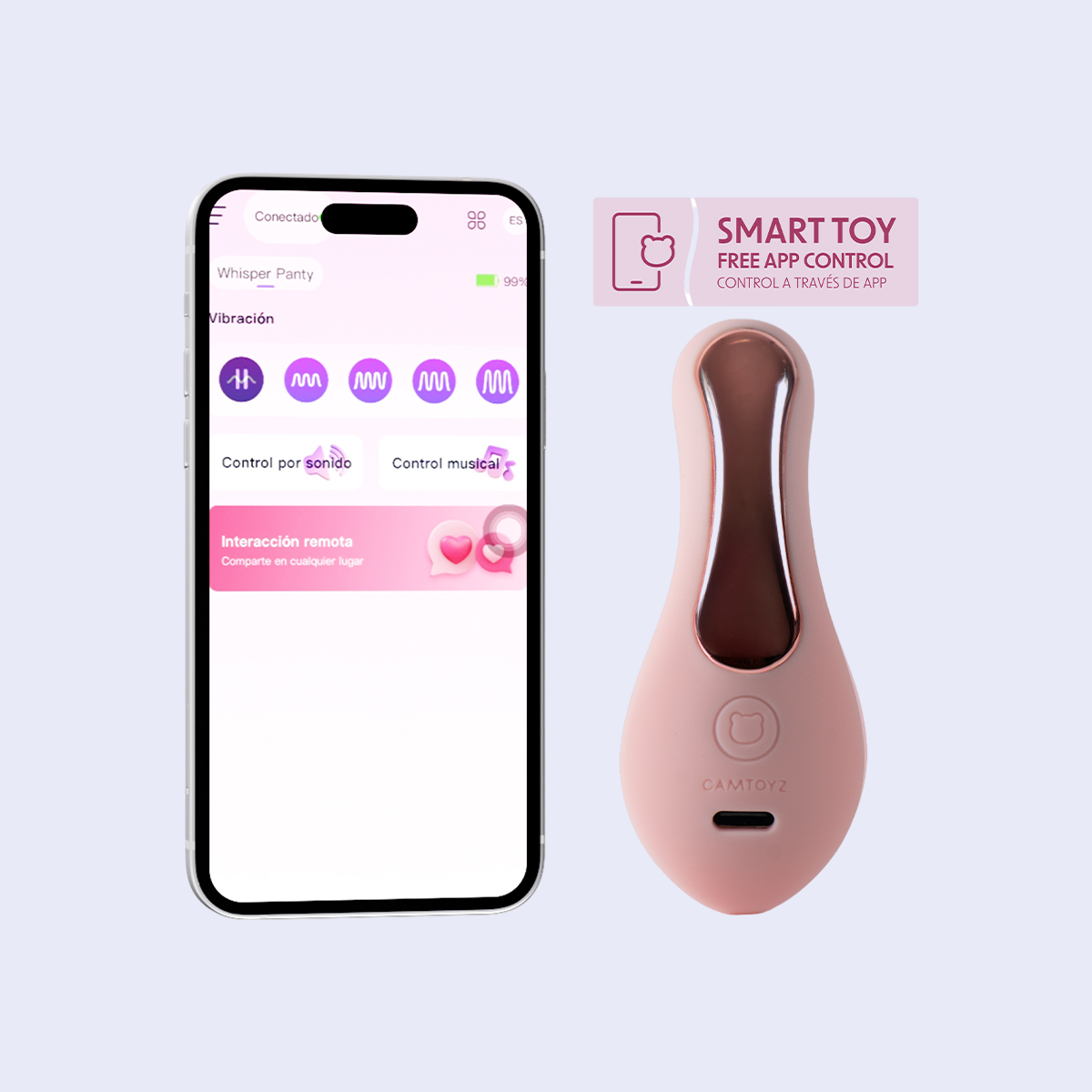 Whisper Panty Vibrador con APP CamToyz | Discreto, recargable y control remoto
