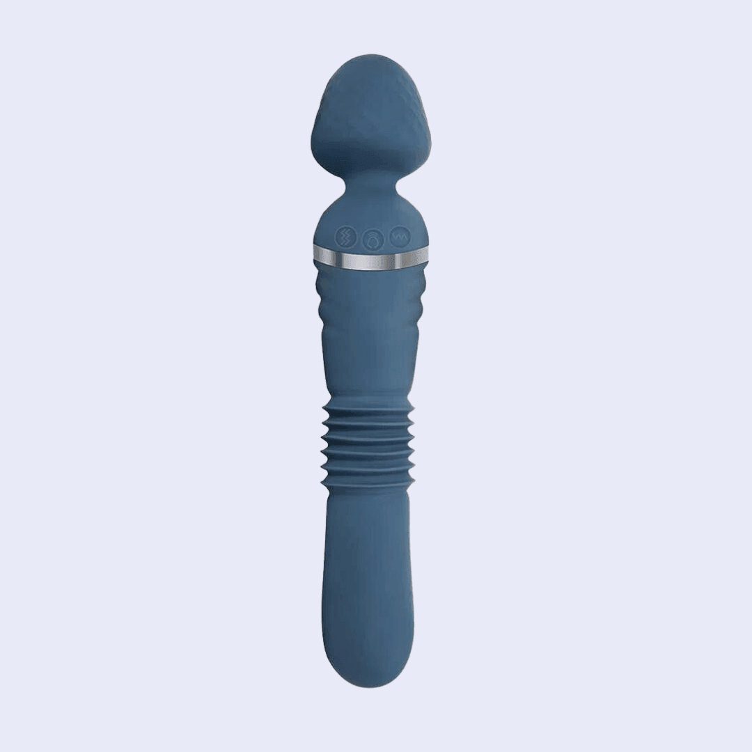 Vibrador Hitachi Dual y Penetrador Azul Oscuro - La Pepa