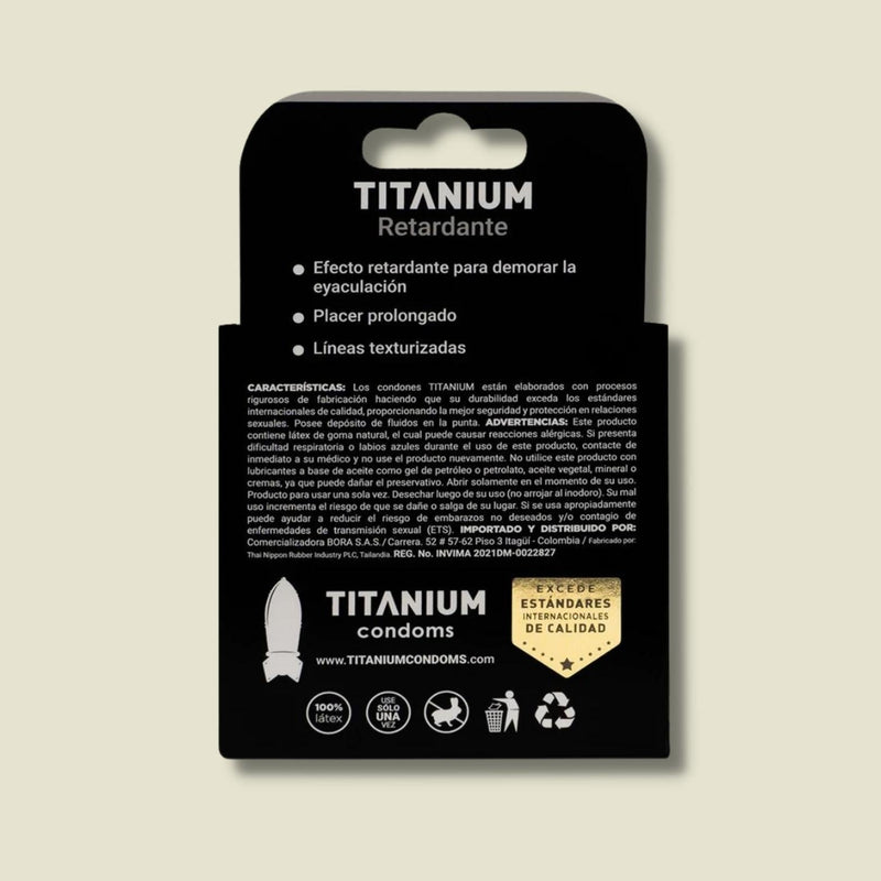 Condones Titanium Retardante x 3 - La Pepa